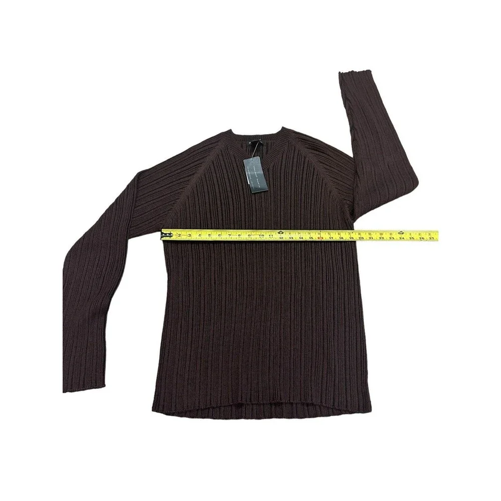 NWT sweater Kenneth Cole pull over XL v neck chunky cable knit wool blend preppy
